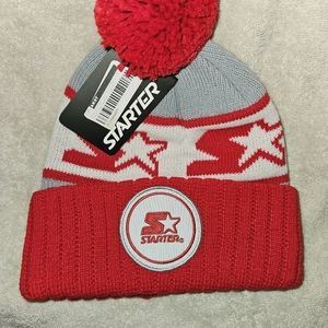 ‼️ 3 for $25 - NWT Starter pom pom top one cuff beanie, "Red Wings" colorway.